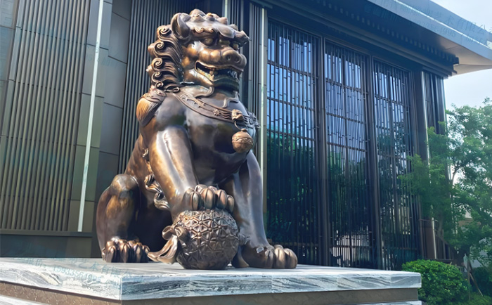 定制銅天安門(mén)獅子雕塑，致敬中華文化
